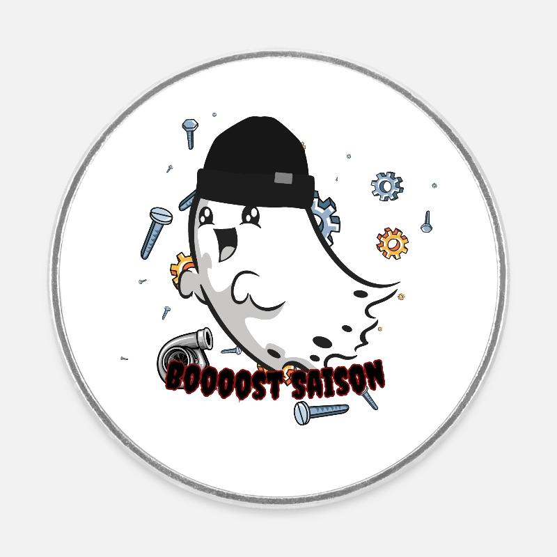 Boooost Saison - Runder Kühlschrankmagnet - Weiß