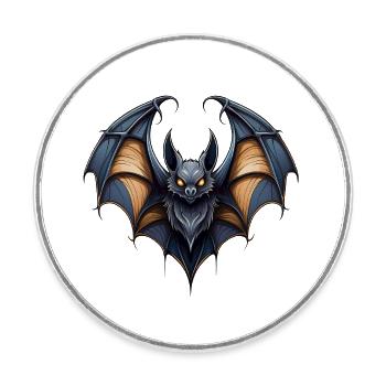 Wilde, wütende, kämpferische, kämpferische, motivierende Fledermaus - Runder Kühlschrankmagnet - Weiß - Vorne