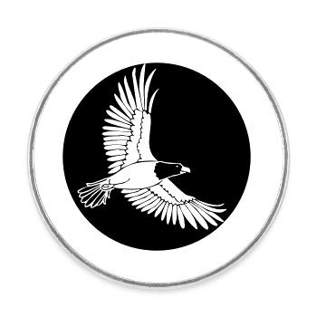 Adler - Runder Kühlschrankmagnet - Weiß - Vorne