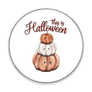 This is Halloween, 3 citrouilles d'automne - Magnet rond - blanc - Devant