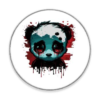 Panda mignon triste - Magnet rond - blanc - Devant