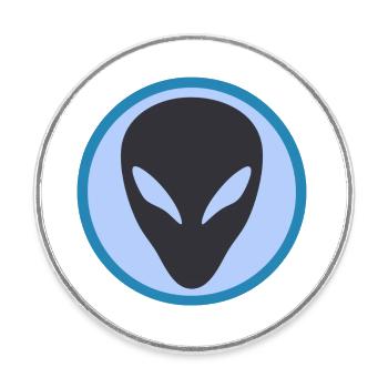 Alien - Runder Kühlschrankmagnet - Weiß - Vorne