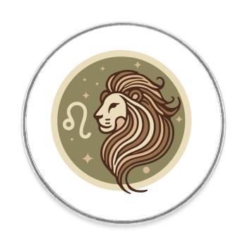 Design « Majesté dorée » - Magnet rond - blanc - Devant