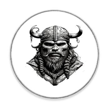 Viking Skull - Round  fridge magnet - white - Front