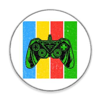 Vintage Retro Gaming Controller - Runder Kühlschrankmagnet - Weiß - Vorne