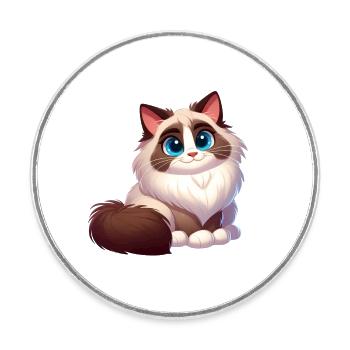 Ragdoll 14 - Runder Kühlschrankmagnet - Weiß - Vorne