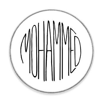 Mohammed - Round  fridge magnet - white - Front