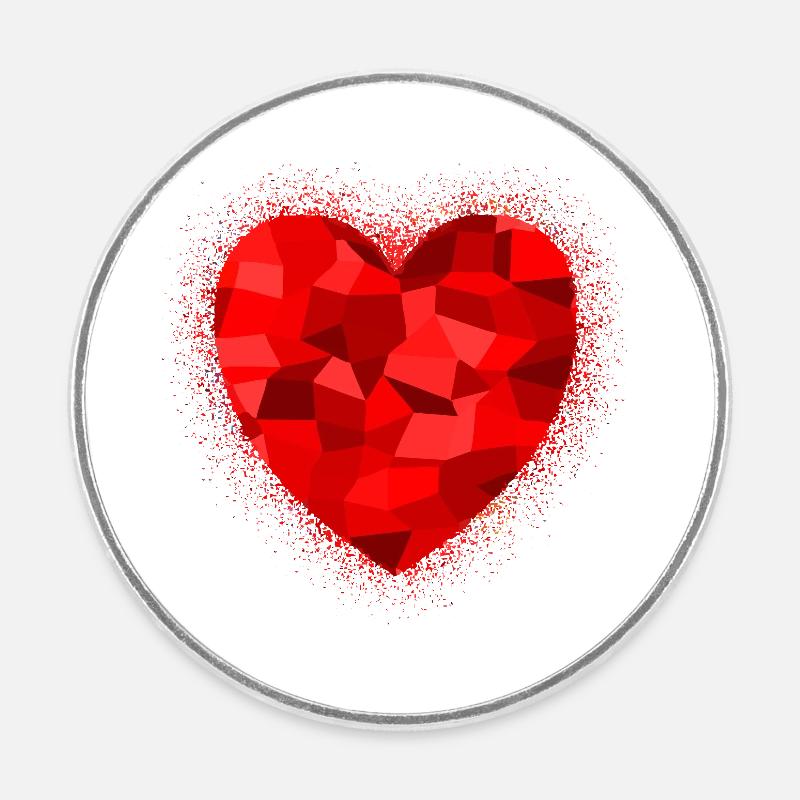 Heart - Round  fridge magnet - white