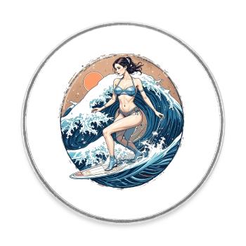 Sexy surf - Runder Kühlschrankmagnet - Weiß - Vorne