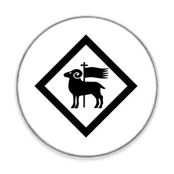 Gotland - Runder Kühlschrankmagnet - Weiß - Vorne