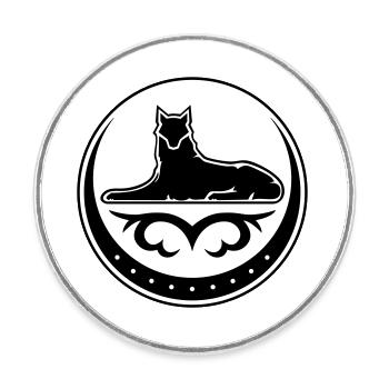 Ichkeria - Round  fridge magnet - white - Front