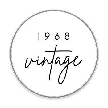 Anniversaire 1968 vintage - Magnet rond - blanc - Devant