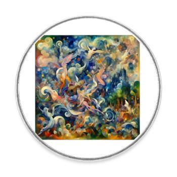 Conception Marc Chagall - Magnet rond - blanc - Devant