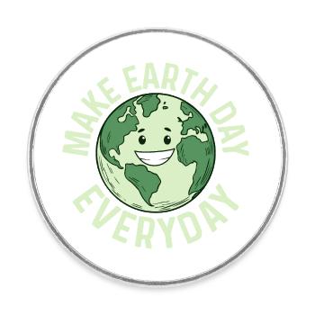 Make Earth Day Everyday Planet Environmental - Runder Kühlschrankmagnet - Weiß - Vorne