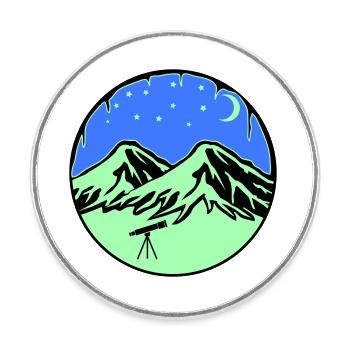 sternenhimmel berge teleskop - Runder Kühlschrankmagnet - Weiß - Vorne