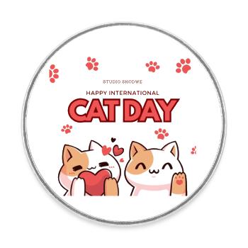Pet animal - Round  fridge magnet - white - Front