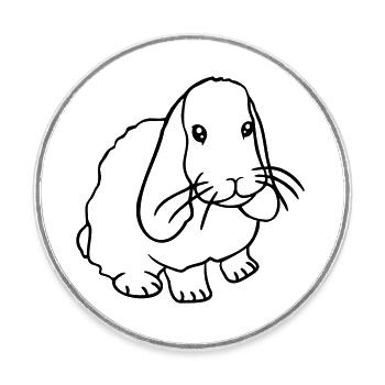 Hase Kaninchen Häschen Nagetier Kleintier niedlich - Runder Kühlschrankmagnet - Weiß - Vorne