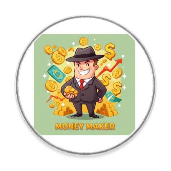 Gagner de l’argent : stratégies pour réussir financièrement - Magnet rond - blanc - Devant