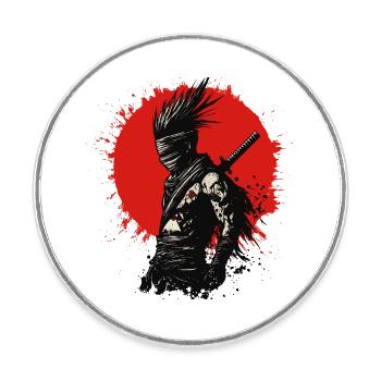 Fantasy ninja Punk - Round  fridge magnet - white - Front