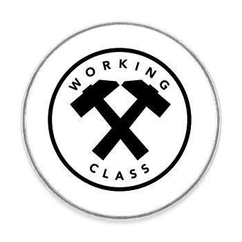 Working Class - Round  fridge magnet - white - Front