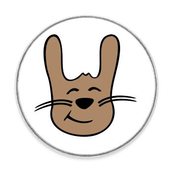 Hase Kaninchen Häschen Cartoon Kleintier niedlich - Runder Kühlschrankmagnet - Weiß - Vorne