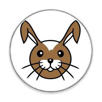 Hase Lustig Gesicht Lächeln glücklich freundlich - Runder Kühlschrankmagnet - Weiß - Vorne