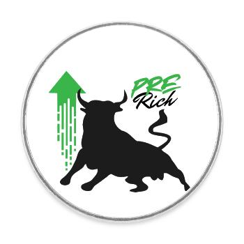 Pre Rich - In Bull Run Mode - Round  fridge magnet - white - Front
