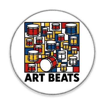 Art Beats - Runder Kühlschrankmagnet - Weiß - Vorne