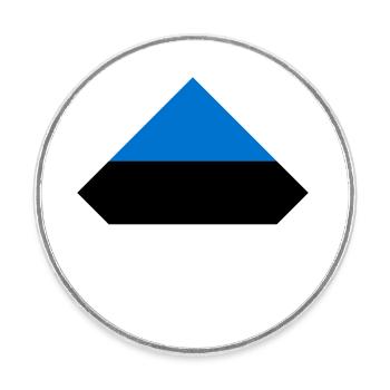 Estonia - Round  fridge magnet - white - Front
