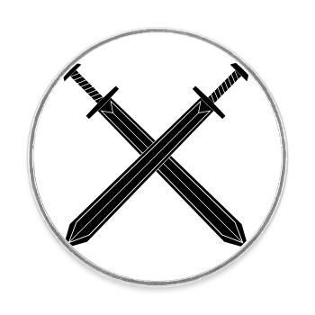 Épée - Magnet rond - blanc - Devant