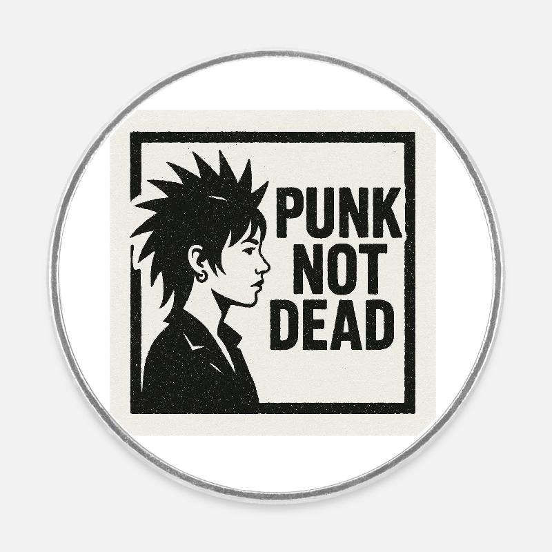 Punk 2 - Round  fridge magnet - white