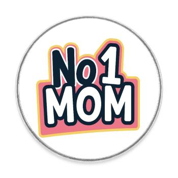 Nummer 1 Mama – Bunt & Liebevoll Muttertag - Runder Kühlschrankmagnet - Weiß - Vorne