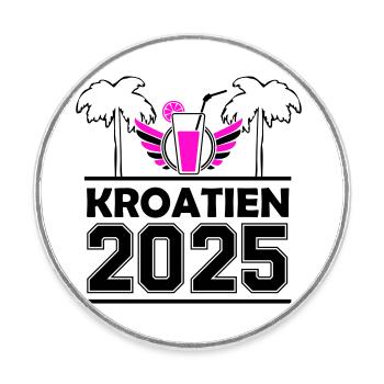 kroatien 2025 - Runder Kühlschrankmagnet - Weiß - Vorne