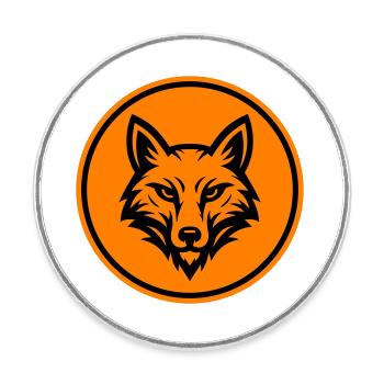 Fox Head Icon - Round  fridge magnet - white - Front