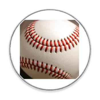 Baseball - Runder Kühlschrankmagnet - Weiß - Vorne
