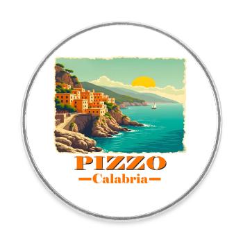 Pizzo Calabria orange - Round  fridge magnet - white - Front