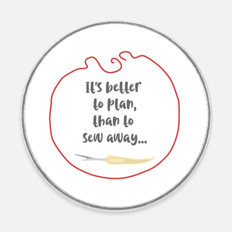 Sew Plan - Round  fridge magnet - white