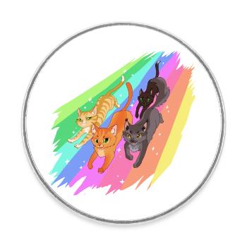 Feuerstern Firestar Cats Rainbow Warrior Cats - Round  fridge magnet - white - Front