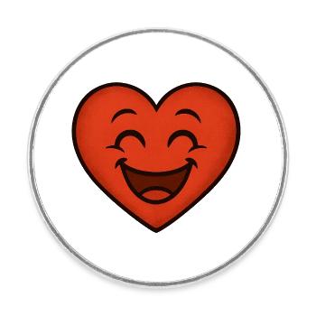 Laugh from the heart – When love makes you happy - Round  fridge magnet - white - Front
