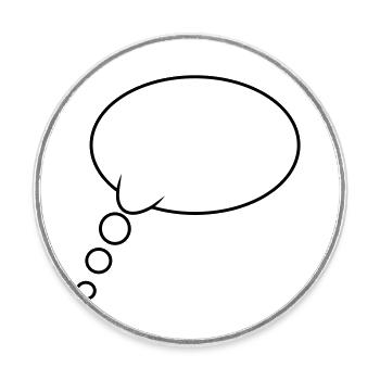 Thought Bubble Design - Round  fridge magnet - white - Front