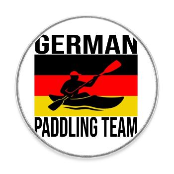 German Kayak Crew Shirt – Paddeln - Runder Kühlschrankmagnet - Weiß - Vorne