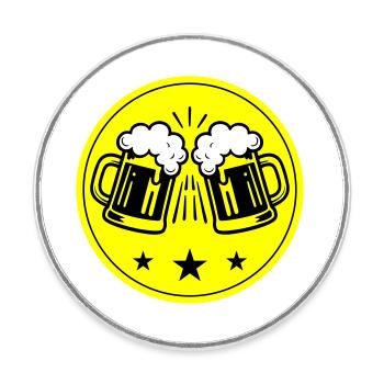 Icône de la fête de la bière - Magnet rond - blanc - Devant