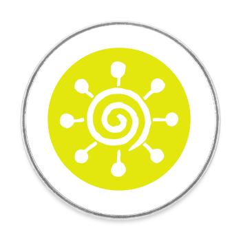Sun icon - Round  fridge magnet - white - Front