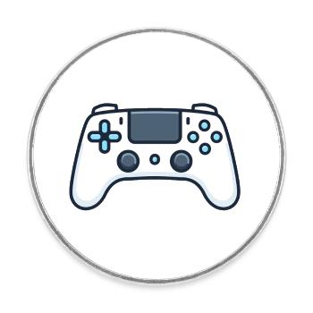 Gamepad for console gamepad - Round  fridge magnet - white - Front
