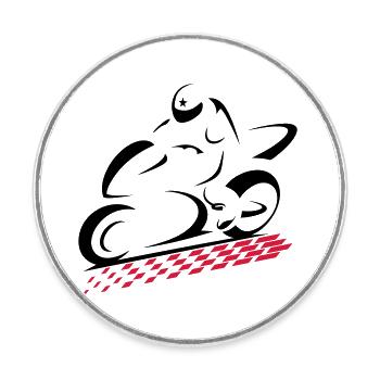 SPEED BIKE - Round  fridge magnet - white - Front