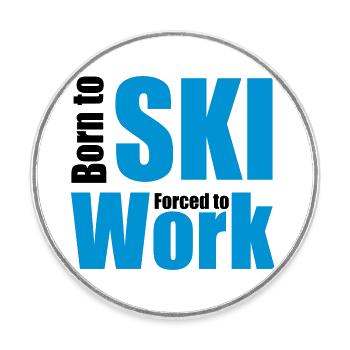 ski - Runder Kühlschrankmagnet - Weiß - Vorne