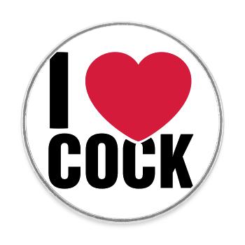 I love Cock - Round  fridge magnet - white - Front