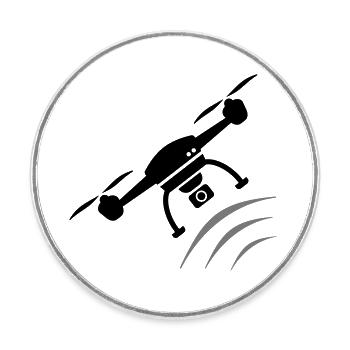 Drohne Geschenk für Piloten und Fans von Drohnen - Runder Kühlschrankmagnet - Weiß - Vorne
