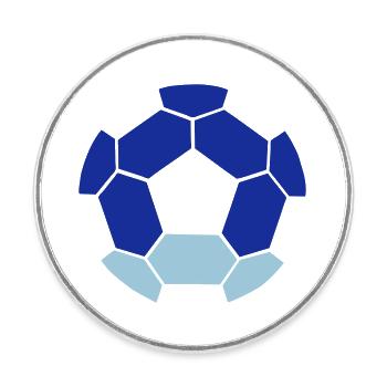 REVERSE (Negative image) FOOTBALL ball - Round  fridge magnet - white - Front