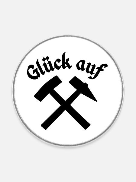 glueck auf hammer schlegel - Runder Kühlschrankmagnet - Weiß